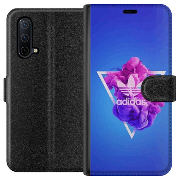 OnePlus Nord CE 5G Lompakkokotelo Adidas-inspiroitunut sininen muotoilu - urheilullinen motiivi retro-vibeillä sinisissä sävyissä