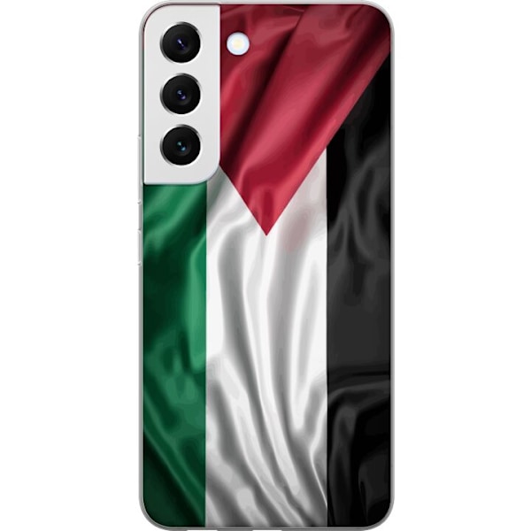 Samsung Galaxy S22+ 5G Gennemsigtig cover Palestinaflaget – ikonisk frihedssymbol i rød, sort, hvid og grøn