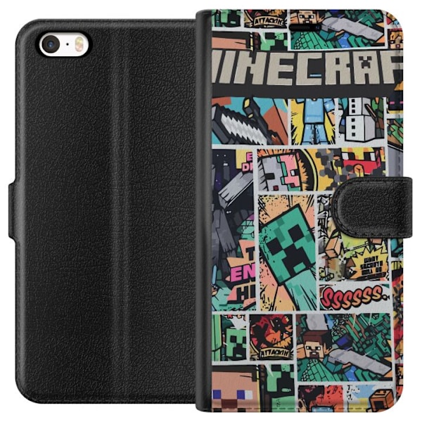 Apple iPhone 5s Tegnebogsetui Minecraft Kunst