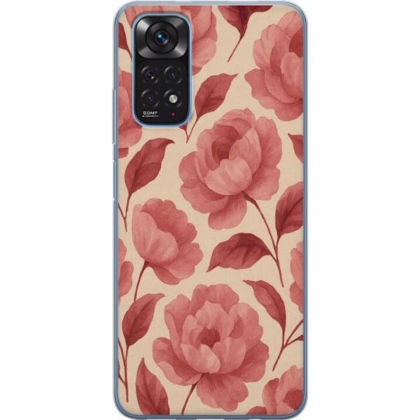 Xiaomi Redmi Note 11S Gennemsigtig cover Roseblomst
