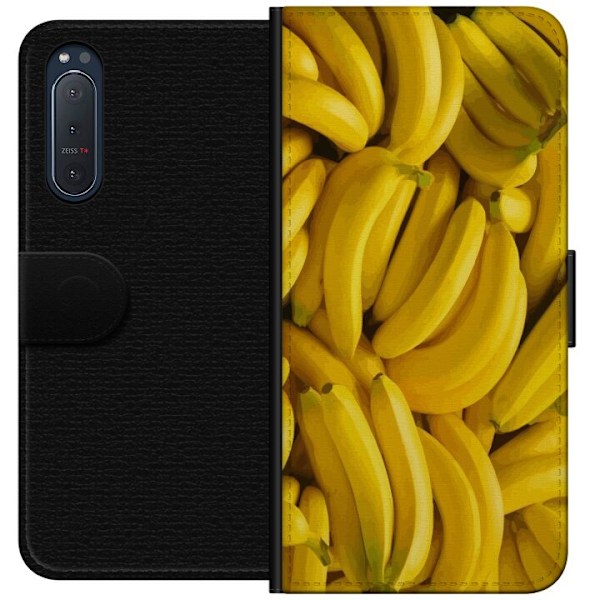 Sony Xperia 5 II Tegnebogsetui Banan mønster