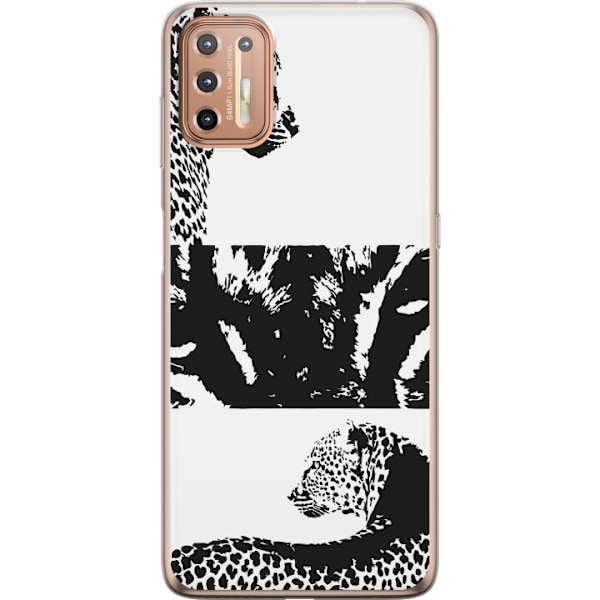 Motorola Moto G9 Plus Läpinäkyvä kuori Leopard Faces