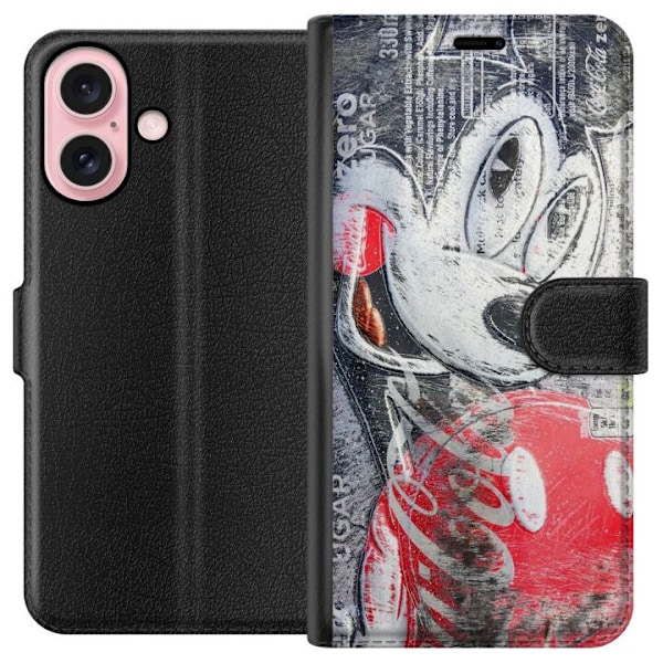 Apple iPhone 16 Plånboksfodral Mickey Mouse