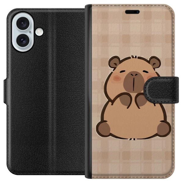 Apple iPhone 16 Plus Plånboksfodral Mobilskal kawaii capybara flera figurer japansk stil