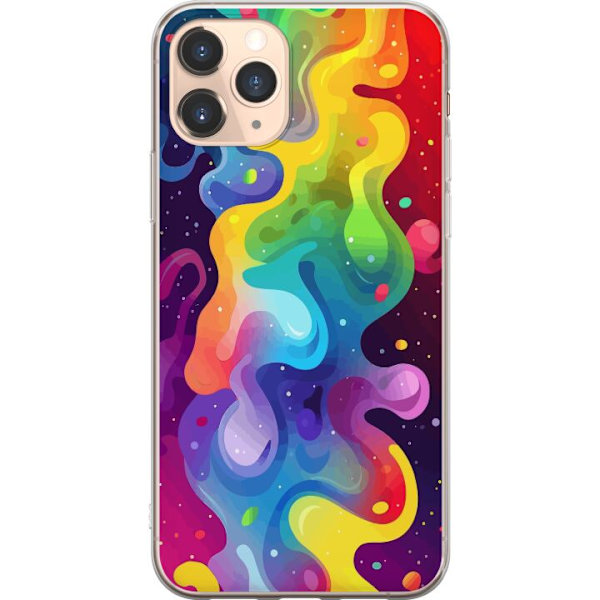 Apple iPhone 11 Pro Genomskinligt Skal Color Splash Abstrakt Konst Design Färgstarkt Mönster Modern Populär Väggkonst Grafiskt Trend