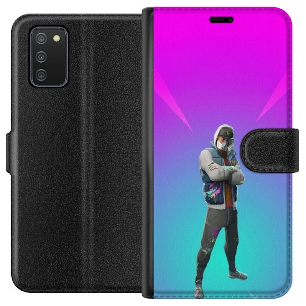 Samsung Galaxy A02s Tegnebogsetui sort ridder fortnite