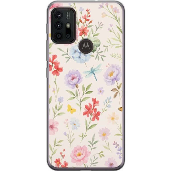 Motorola Moto G30 Genomskinligt Skal Blommor