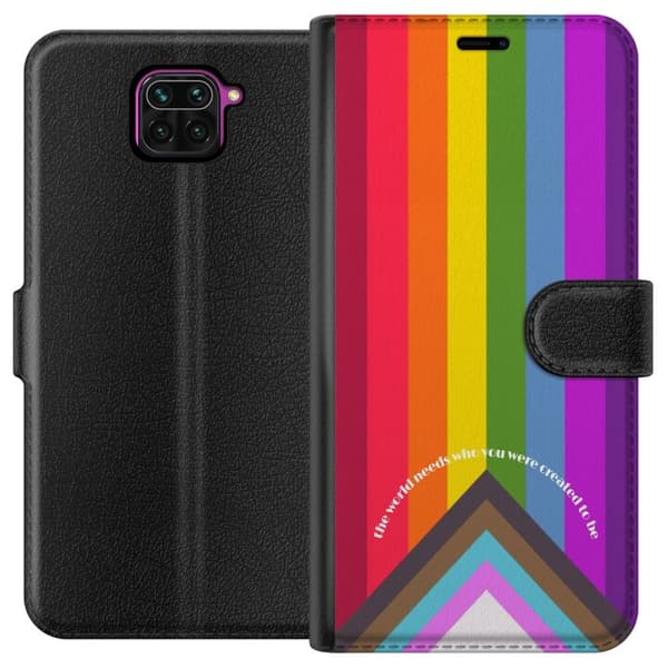 Kompatibel Tegnebogsetui til Xiaomi Redmi Note 9 Farverig Pride-regnbue med inspirerende citater