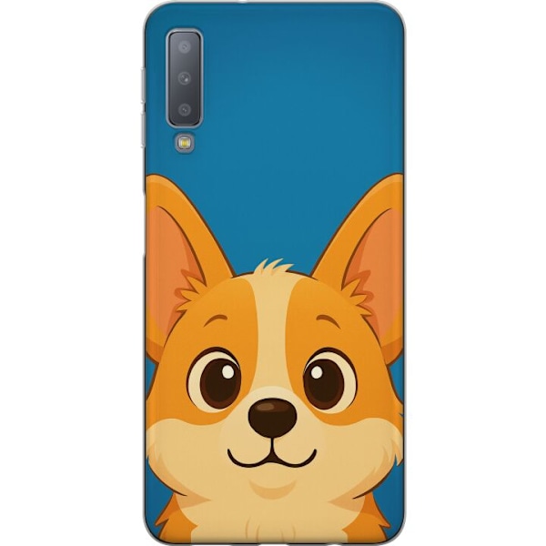 Samsung Galaxy A7 (2018) Läpinäkyvä kuori Hello Corgi