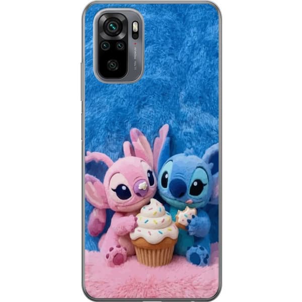 Kompatibel Mobilcover til Xiaomi Redmi Note 10S Søde blå og lyserøde figurer med stor cupcake og krymmel pink