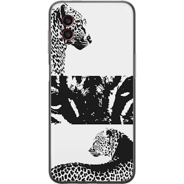 Samsung Galaxy Xcover6 Pro Läpinäkyvä kuori Leopard Faces