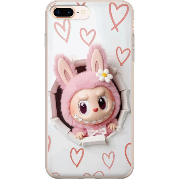 Apple iPhone 7 Plus Läpinäkyvä kuori Labubu Sydän Taustakuva Pop Mart Rakkausteema Hahmodesign Suosittu Motiivi Keräilytaideteossarja