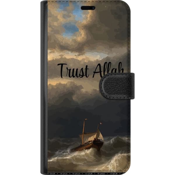 Kompatibelt Lommeboketui til Apple iPhone 16 Pro Trust Allah över stormigt hav brun