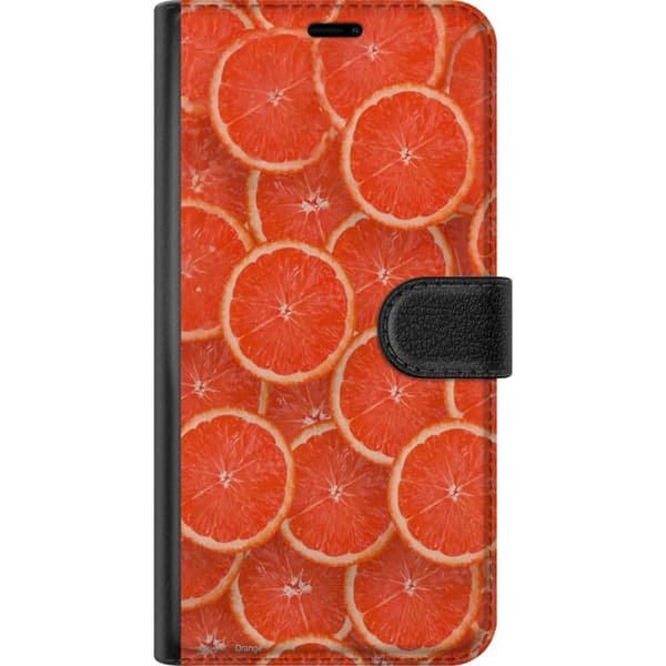 Kompatibel Tegnebogsetui til OnePlus 9 Farverig mønster med saftige grapefrugtskiver i frisk og sommerlig design orange