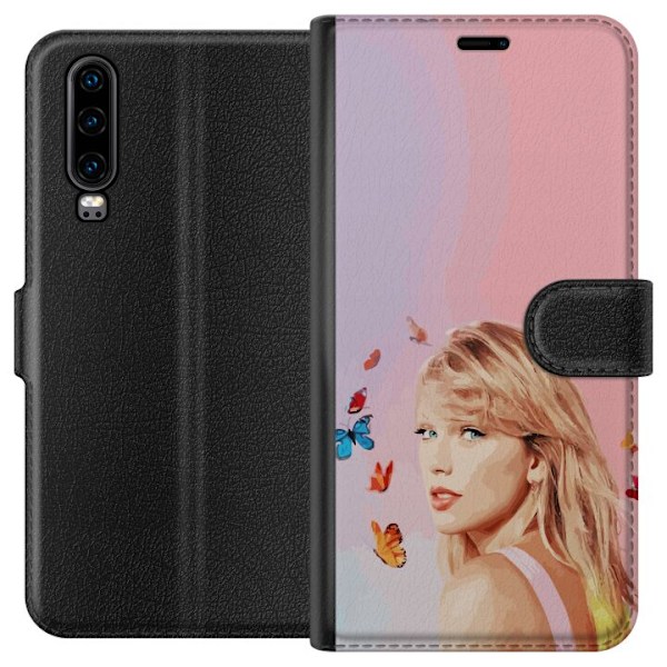 Huawei P30 Lommeboketui Taylor Swift Sommerfugler