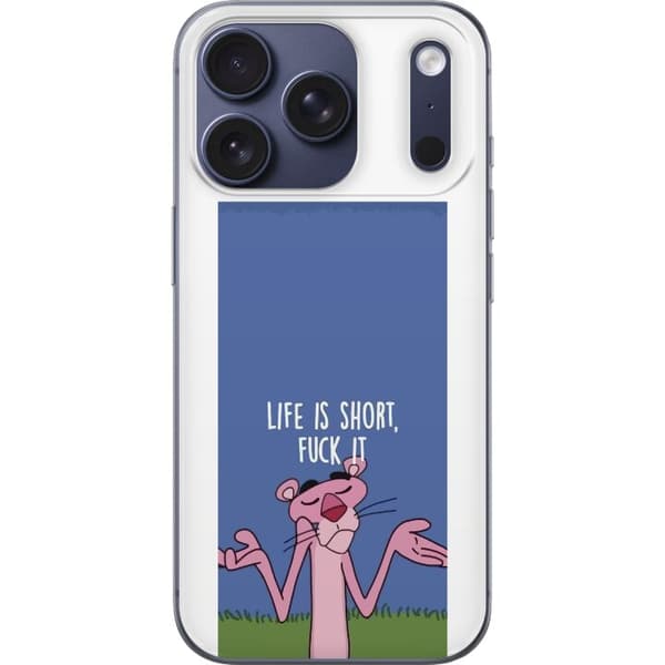 Kompatibelt Mobilskal till Apple iPhone 17 Pro Life Is Short citat blå