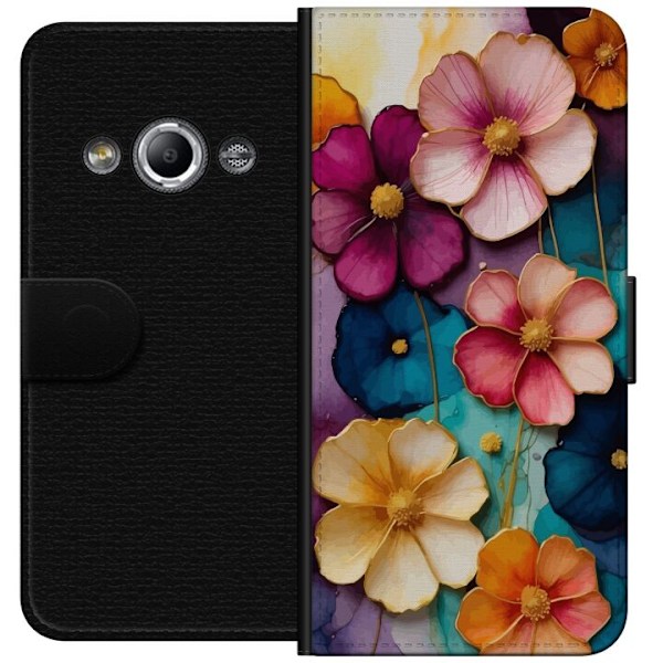 Samsung Galaxy Xcover 3 Tegnebogsetui Blomster Farver