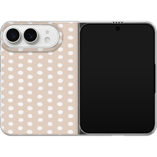 Kompatibelt Mobildeksel til Apple iPhone Duo Beige vaniljeprikker beige
