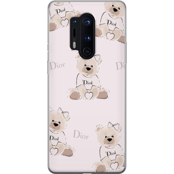 OnePlus 8 Pro Läpinäkyvä kuori Teddy Dior Vibes - ylellinen nalle muotityyliin