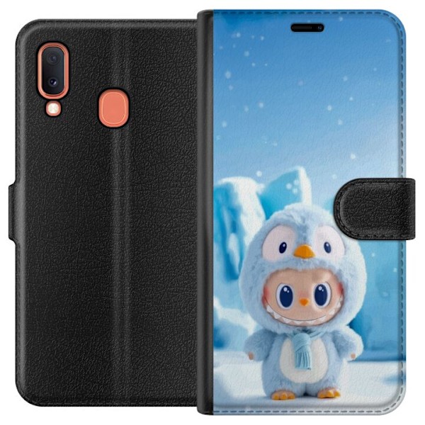 Samsung Galaxy A20e Tegnebogsetui sort ridder fortnite