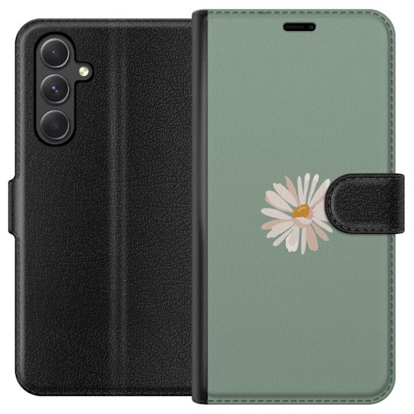 Samsung Galaxy A25 Tegnebogsetui Grøn Minimalblomst - stilful
