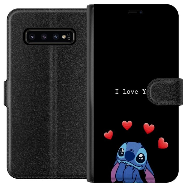 Samsung Galaxy S10 Tegnebogsetui Stitch Kærlighed