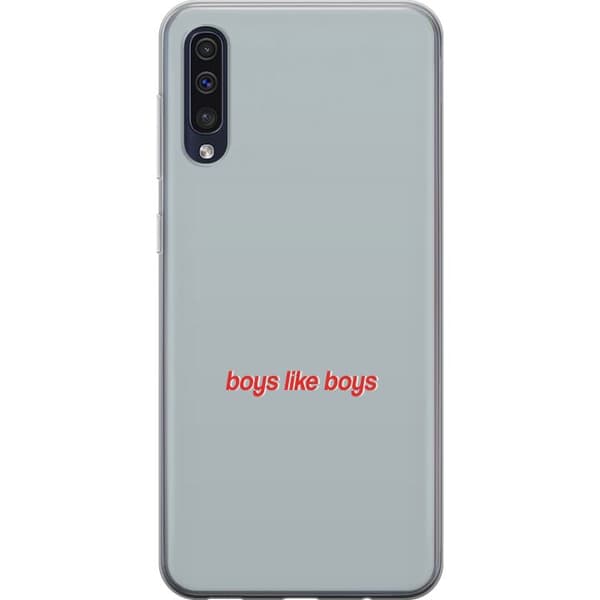 Kompatibel Mobilcover til Samsung Galaxy A50 Boys Like Boys text grå