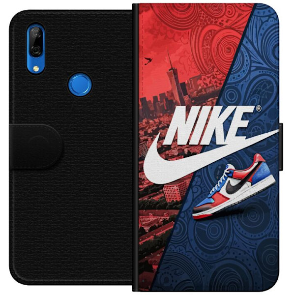 Huawei P Smart Z Plånboksfodral Nike Logotyp Röd Blå Sneaker Stil Sport Fashion Populärt Swoosh Motiv Träningskläder Grafisk Ikon
