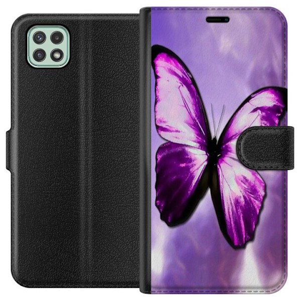 Samsung Galaxy A22 5G Lompakkokotelo Perhonen