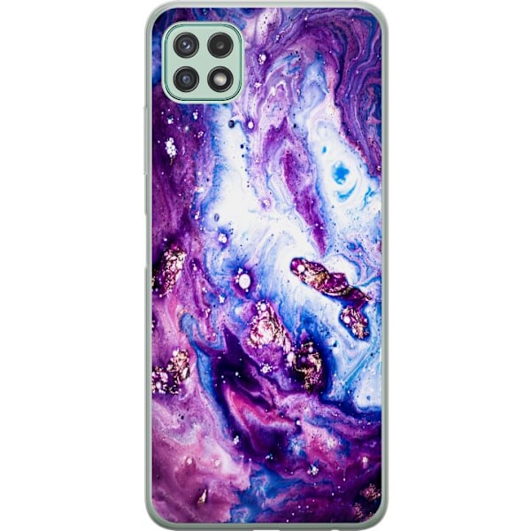 Samsung Galaxy A22 5G Läpinäkyvä kuori Lila