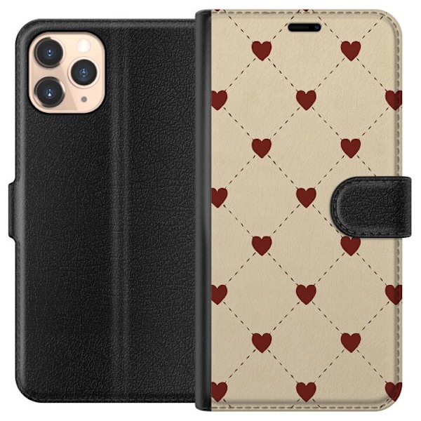 Apple iPhone 11 Pro Tegnebogsetui Hjertegitter