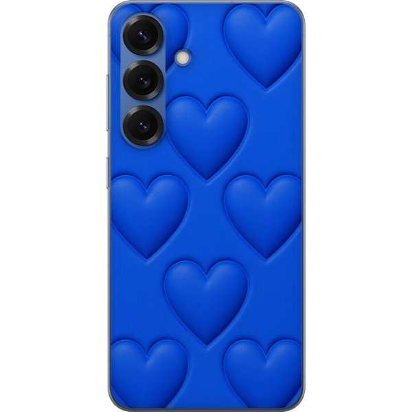 Samsung Galaxy S25+ Gjennomsiktig deksel Blå Hjerter