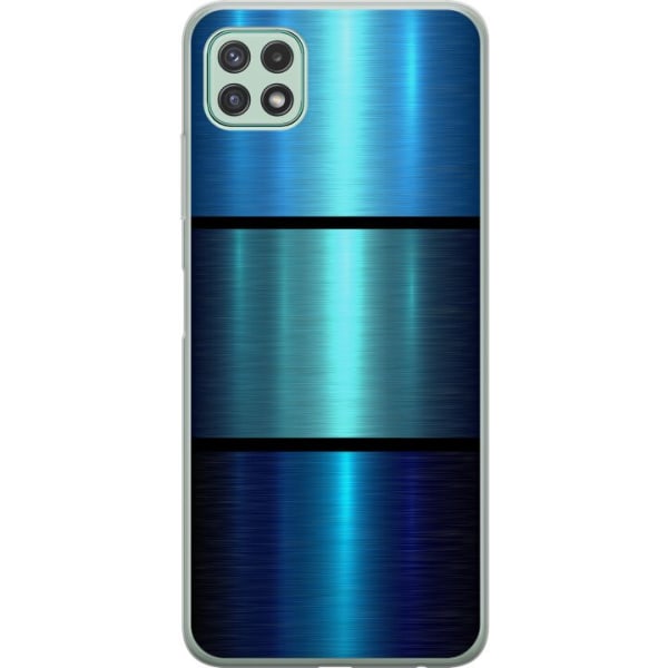 Samsung Galaxy A22 5G Cover / Mobilcover - Blå Metallic Strib