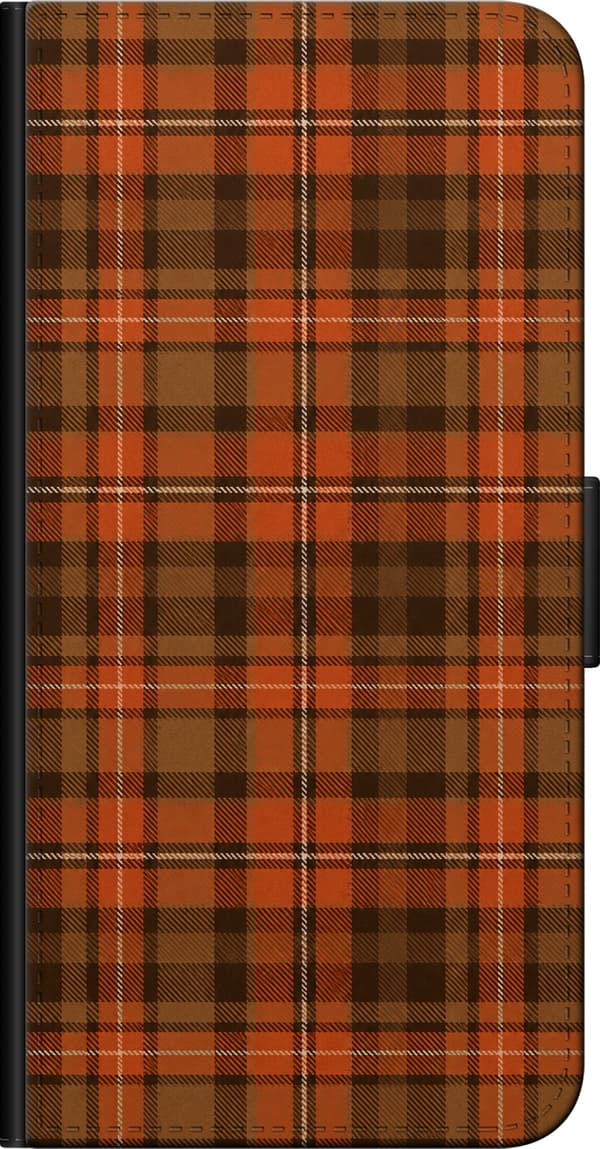 Kompatibelt Lommeboketui til Xiaomi Redmi Note 9 Pro Oransje høsttartan oransje