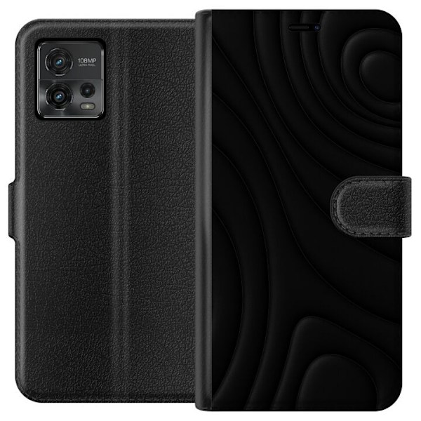 Motorola Moto G72 Tegnebogsetui Sorte Bølger