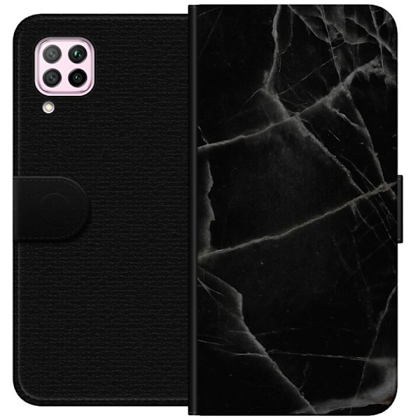 Huawei P40 lite Plånboksfodral Svart marmor