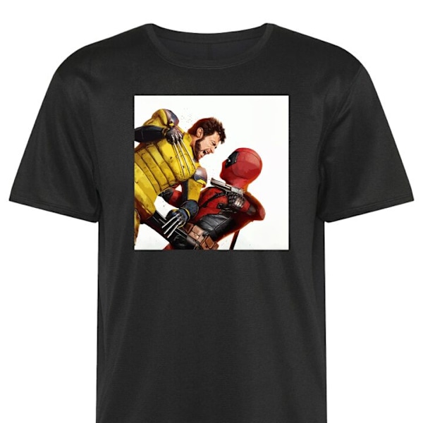 Treeni T-paita | Urheilu T-paita Aikuisille Deadpool & Wolveri musta 3X-Large