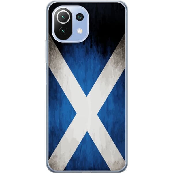 Kompatibelt Mobildeksel til Xiaomi Mi 11 Lite Skottlands flagg med grunge effekt og blå hvit design blå
