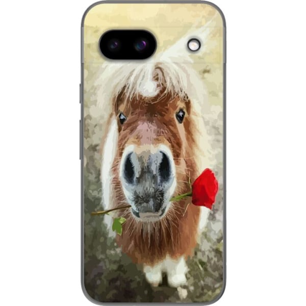 Google Pixel 8a Gennemsigtig cover Pony med rose