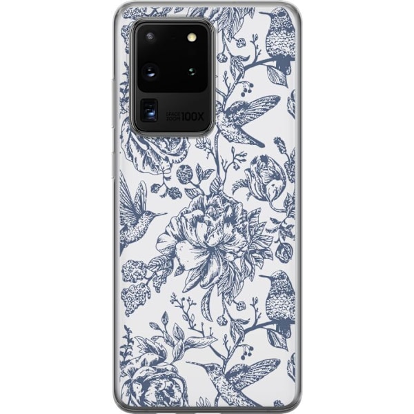 Samsung Galaxy S20 Ultra Läpinäkyvä kuori Kukat & Linnut -