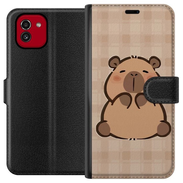 Samsung Galaxy A03 Tegnebogsetui Mobilskal kawaii capybara flera figurer japansk stil
