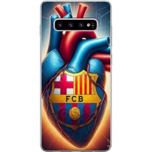 Samsung Galaxy S10+ Genomskinligt Skal FCB Hjärta