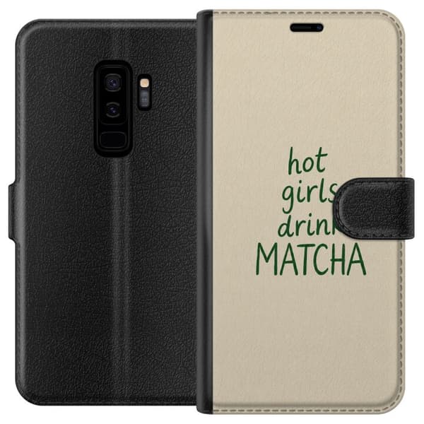 Kompatibelt Lommeboketui til Samsung Galaxy S9+ Matcha-jenter beige