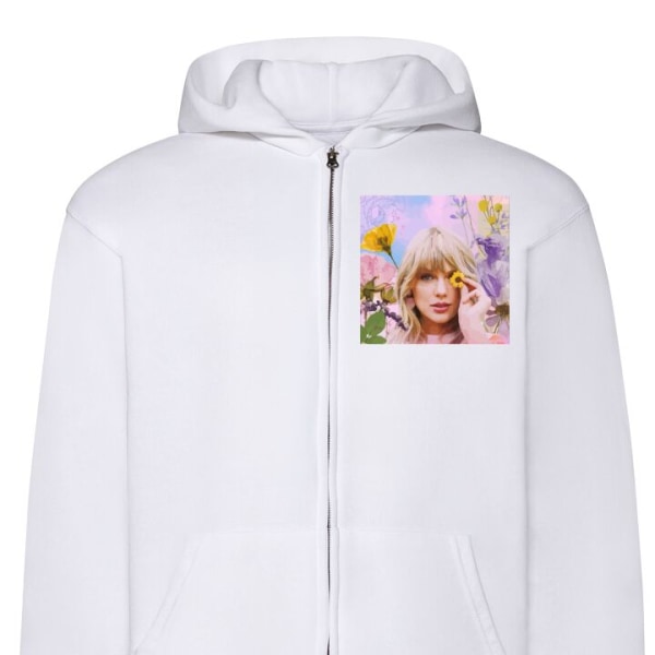 Zip Hoodie Taylor Swift - Blomma vit XL