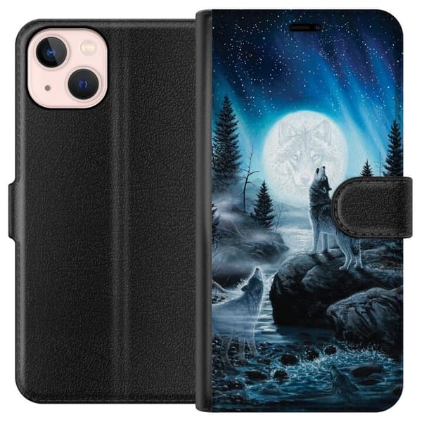 Kompatibel Tegnebogsetui til Apple iPhone 13 Ulve