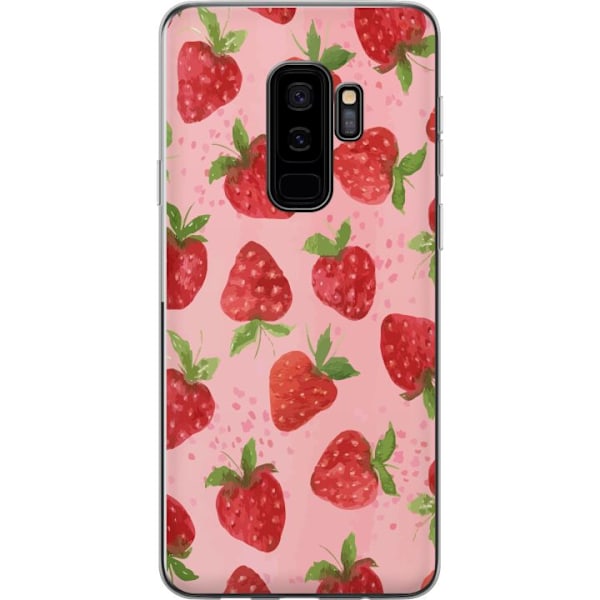 Samsung Galaxy S9+ Genomskinligt Skal Strawberry Dreams – jordgubbsmönster i retrostil