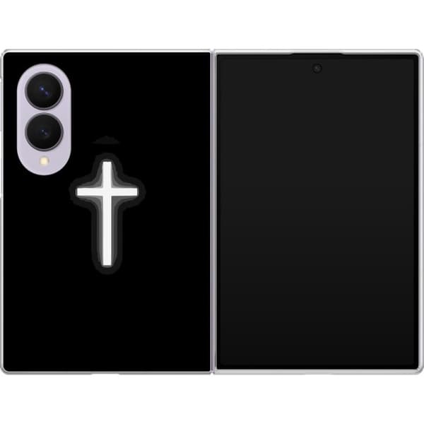 Kompatibelt Mobildeksel til Samsung Galaxy Z Fold8 Lysande vitt kors svart