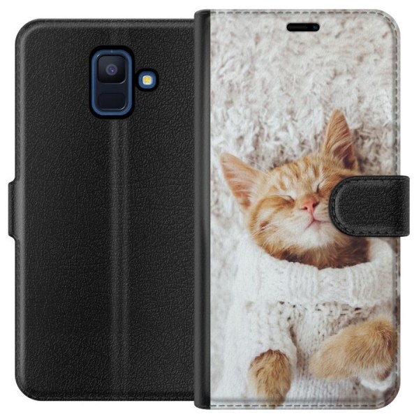 Samsung Galaxy A6 (2018) Lompakkokotelo Kitten Neule