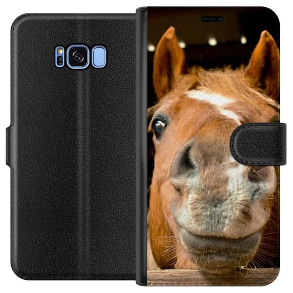 Kompatibelt Plånboksfodral till Samsung Galaxy S8 Happy Häst