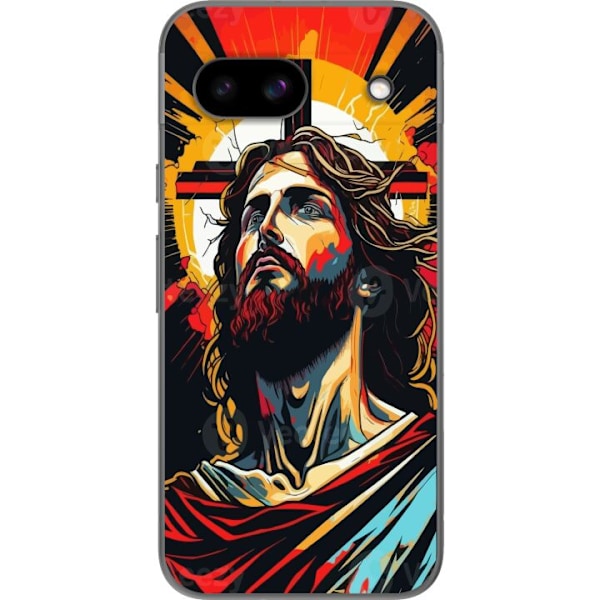 Google Pixel 8a Läpinäkyvä kuori Jeesus ja Kortti - uskonnollinen motiivi syvällä symboliikalla